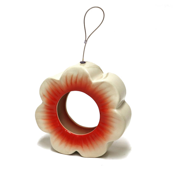 Wild Poppy Ceramic Hanging Bird Feeder