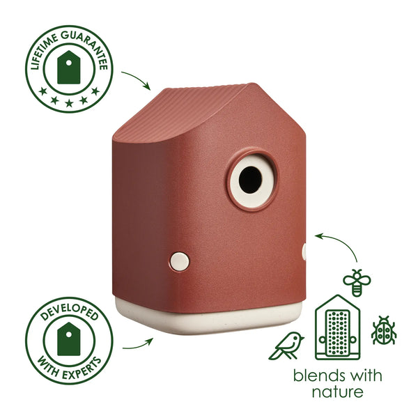 Cosy vogelhuisje toscaans rood – nestkast voor koolmezen & pimpelmezen | Duurzaam gerecycled kunststof & weerbestendig