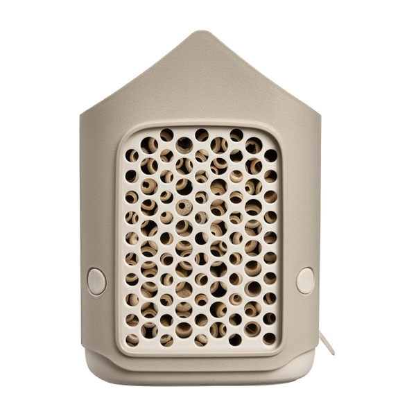 Cosy insectenhotel paddenstoel beige – voor solitaire bijen, lieveheersbeestjes & gaasvliegen | Duurzaam gerecycled kunststof