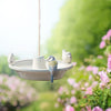 Round ceramic hanging bird bath