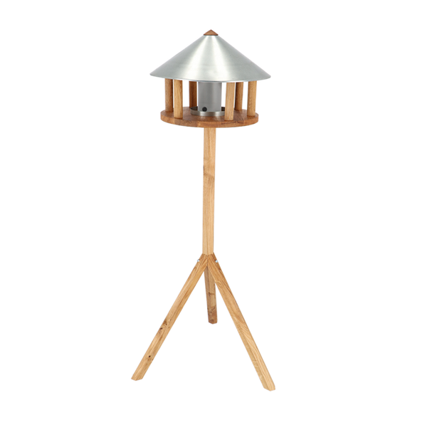 Voedertafel eiken zinken dak +silo