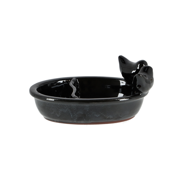 Ceramic feeding/drinking bowl black