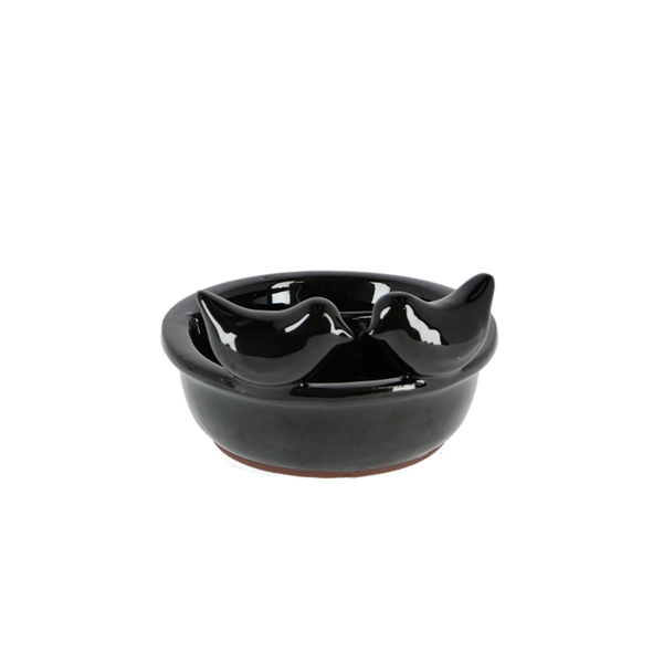 Ceramic feeding/drinking bowl black