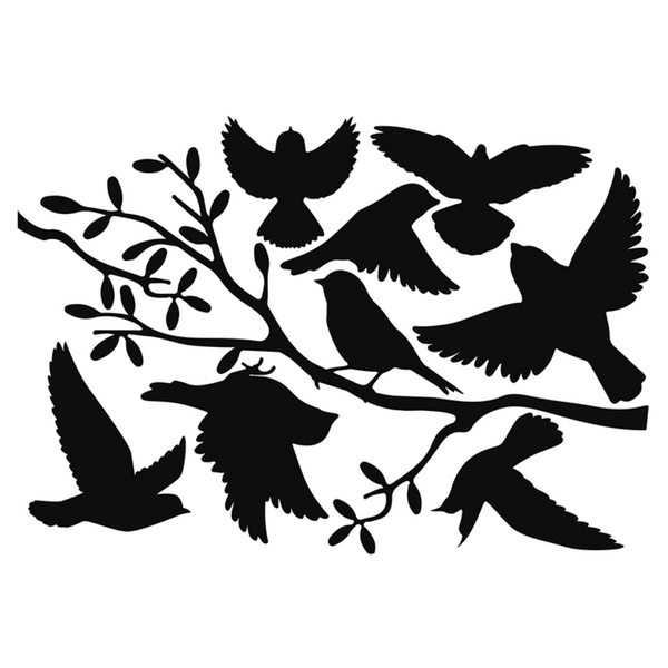 Window stickers birds on branch
