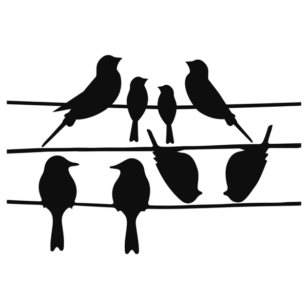 Raamstickers vogels op draad