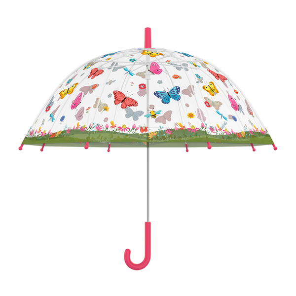Kinderparaplu doorzichtig vlinders