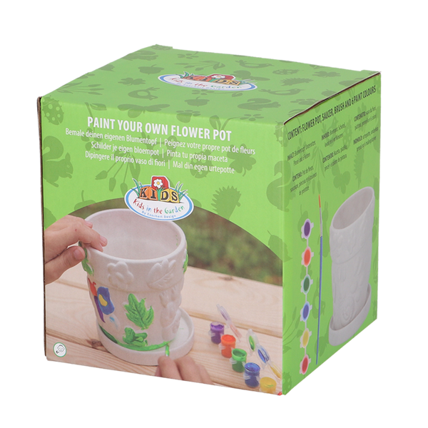 Esschert Design PIY Bloempot Insecten – DIY beschilderbare bloempot 12,9 × 12,9 × 11,9 cm