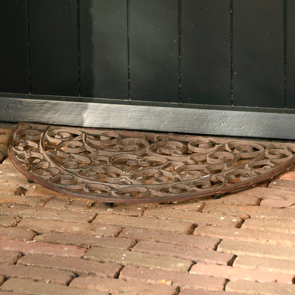 Esschert Design Halfronde Gietijzeren Deurmat – Antieke Victoriaanse stijl, 67 × 35 × 2 cm