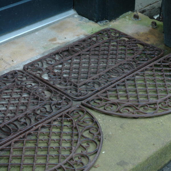 Esschert Design Deurmat Gietijzer Ruit Rechthoekig – Victoriaans patroon, 66,6 × 41,7 × 2 cm