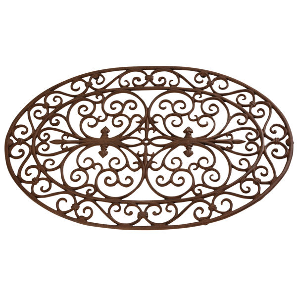 Esschert Design Deurmat Gietijzer Ovaal – Halfronde doormat, 73,7 × 48,3 × 2,2 cm