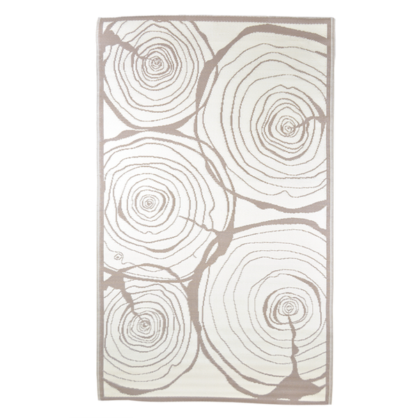 Rechthoekig tuintapijt jaarringen