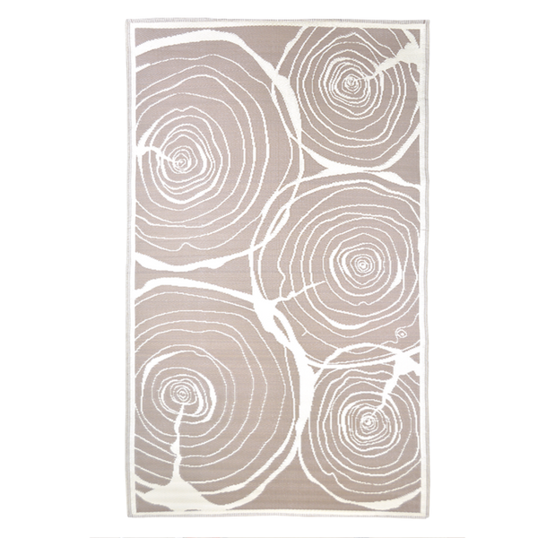 Rechthoekig tuintapijt jaarringen