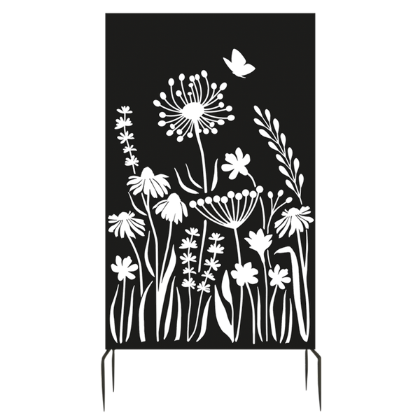 Privacy screen with floral design