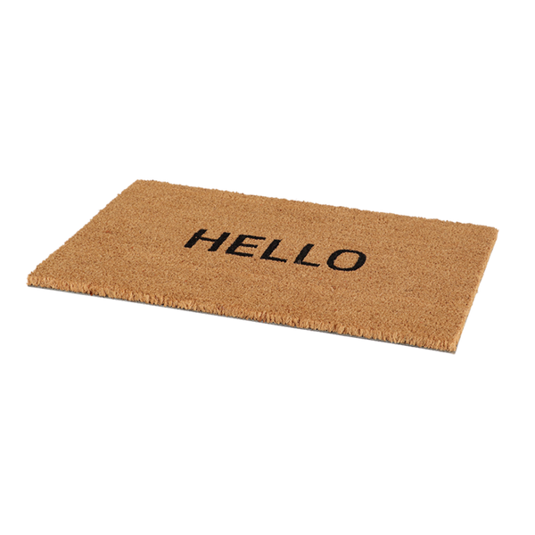 Deurmat kokos "hello"