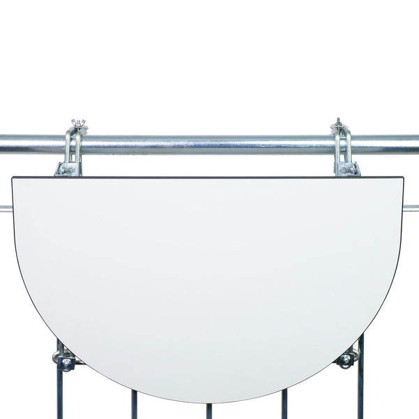 Balkon klaptafel, HPL tafelblad, halfrond, cremewit 40 x 60 cm