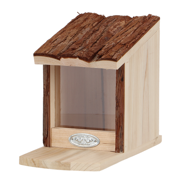Esschert Design Eekhoornvoederhuis Boomschorsdak – Houten eekhoornvoederhuis 22,5×11,8×17,8 cm
