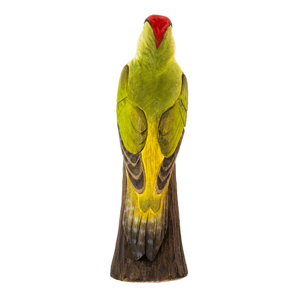 Houten Vogelbeeldje Groene Specht - Handgesneden op Ware Grootte | DecoBird