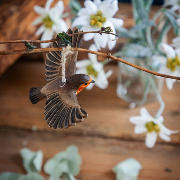 DecoBird roodborstje vliegend
