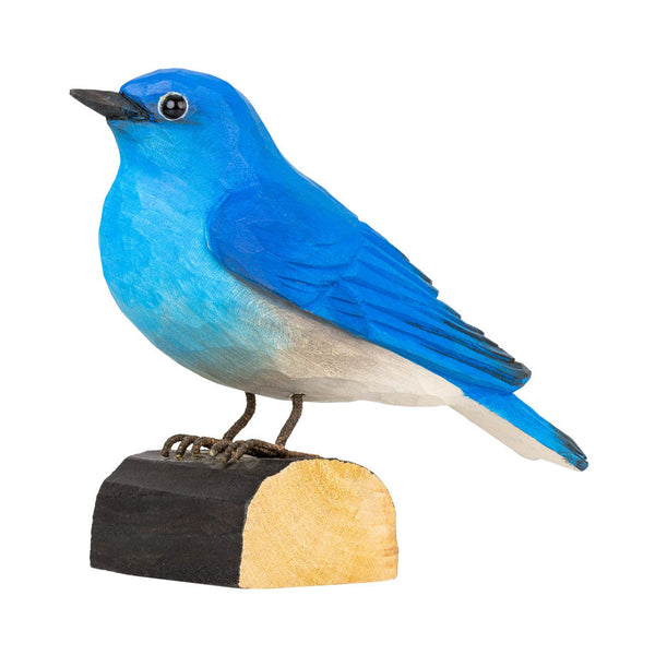 DecoBird Berghüttensänger – handgeschnitzter Holzvogel 14 cm