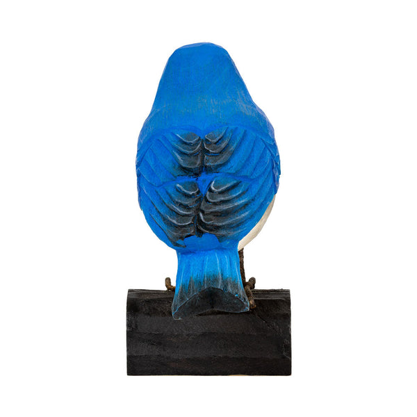 DecoBird Mountain Bluebird – handgesneden houten vogel 14 cm