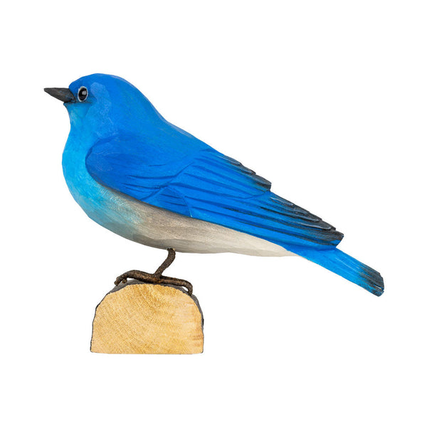 DecoBird Berghüttensänger – handgeschnitzter Holzvogel 14 cm