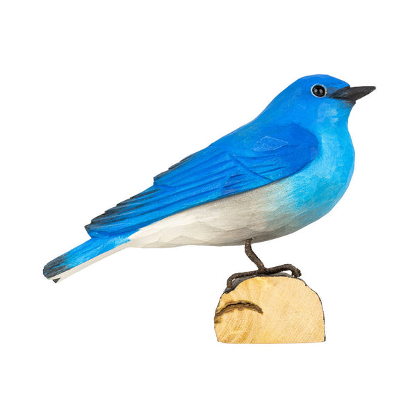 DecoBird Berghüttensänger – handgeschnitzter Holzvogel 14 cm