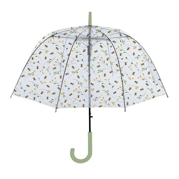 Transparent umbrella with bee print