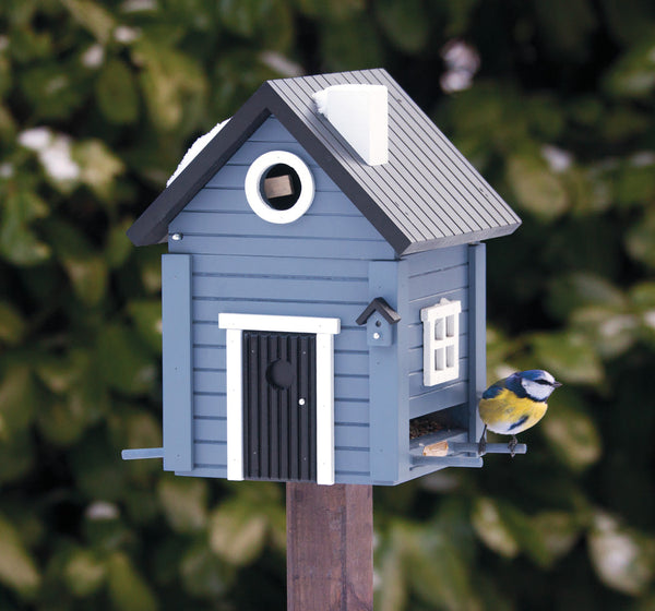Multiholk Blåt Hus Plus Vogelhaus/Futterstation