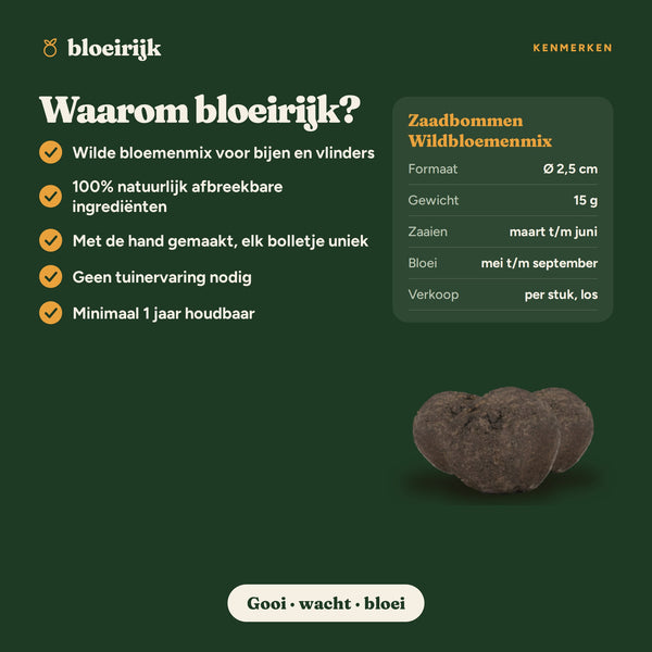 Kenmerken van zaadbommen wildbloemenmix