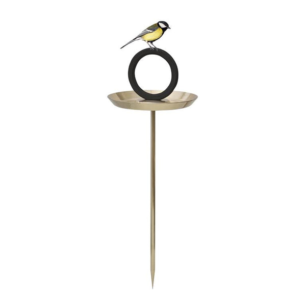 Vogelbadje Goud op Stok – Roestvrij Staal Tuinvogelbad | Born in Sweden