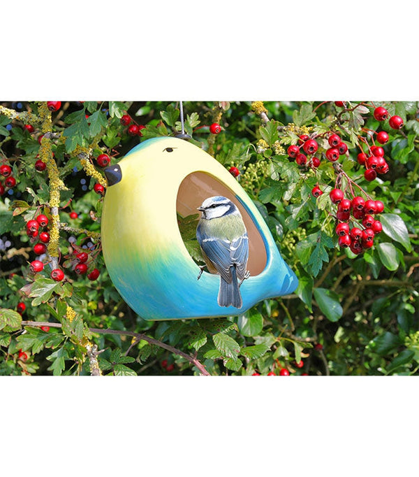 Futterstelle für Blaumeisen aus Keramik