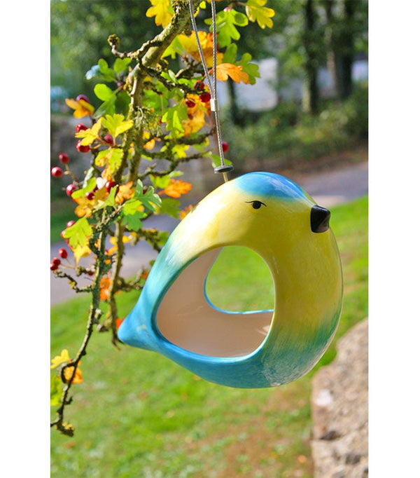 Futterstelle für Blaumeisen aus Keramik