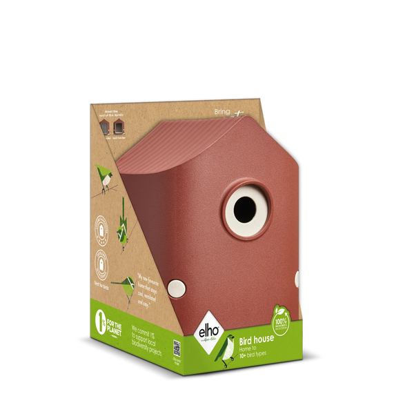 Cosy vogelhuisje toscaans rood – nestkast voor koolmezen & pimpelmezen | Duurzaam gerecycled kunststof & weerbestendig