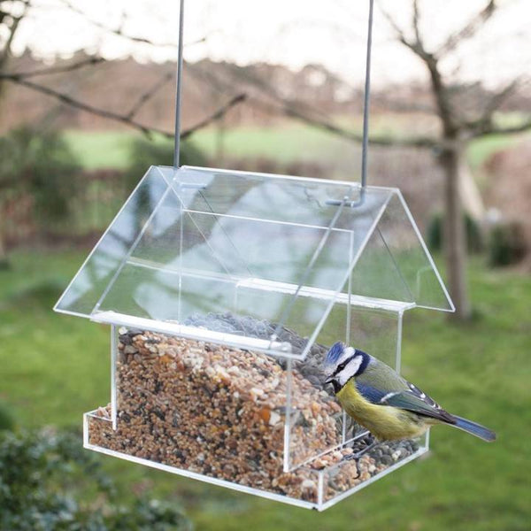 Acryl Vogelhäuschen zum Aufhängen, transparent, Kombi