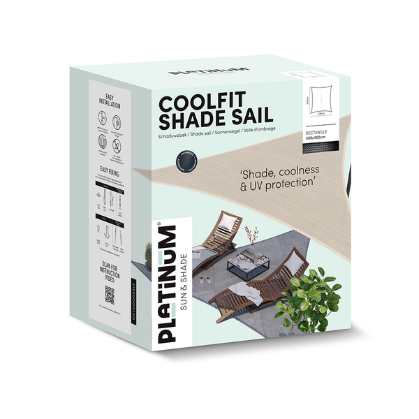 Shade sails Coolfit Rechthoek Ecru White