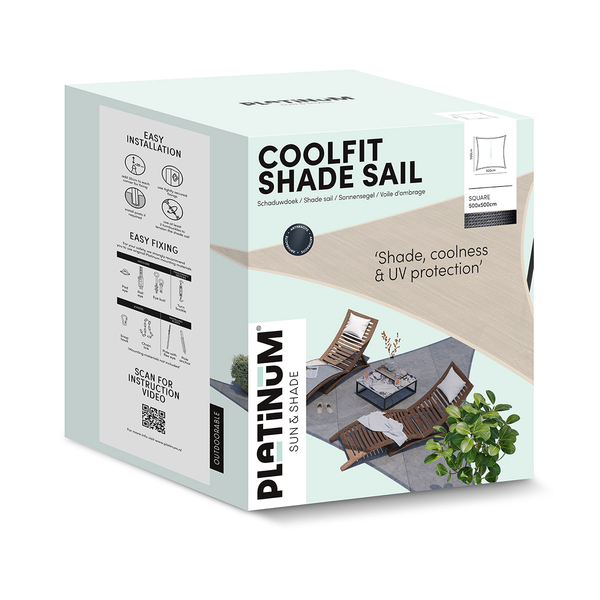 Shade sails Coolfit Vierkant Ecru White