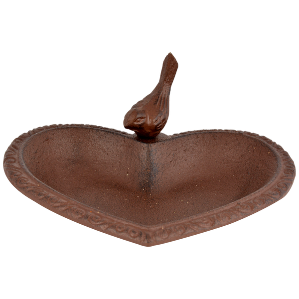 Birdbath heart cast iron