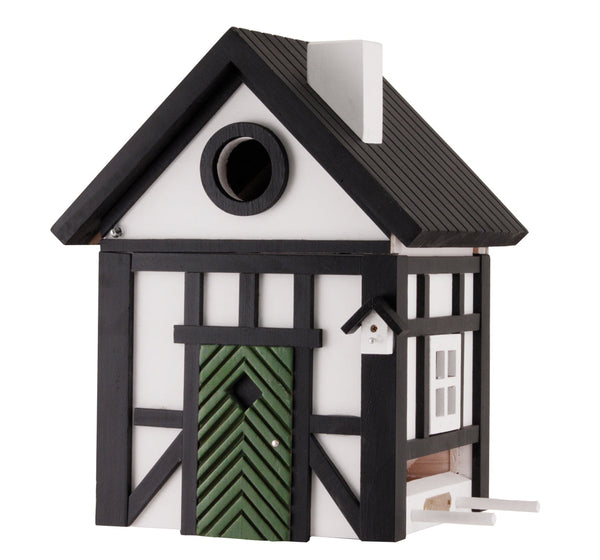 Multiholk Korsvirke Svart Plus Vogelhaus/Futterstation