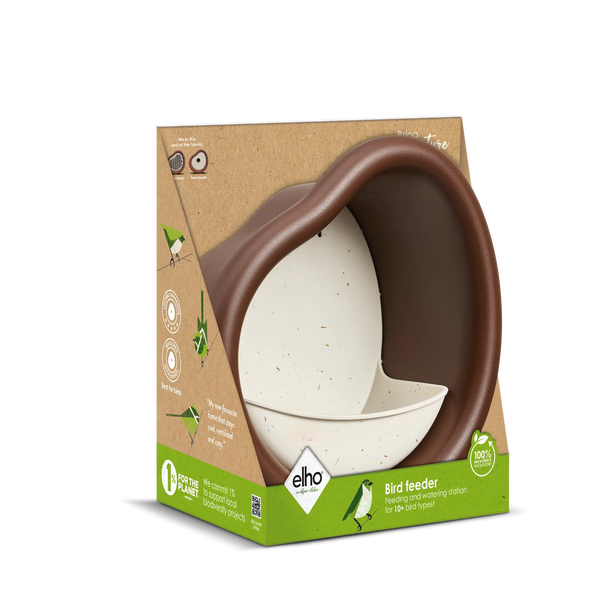 Organic vogelvoeder kastanje bruin – vogelvoerhuisje & vogelbad voor tuin & balkon | Duurzaam gerecycled kunststof & weerbestendig