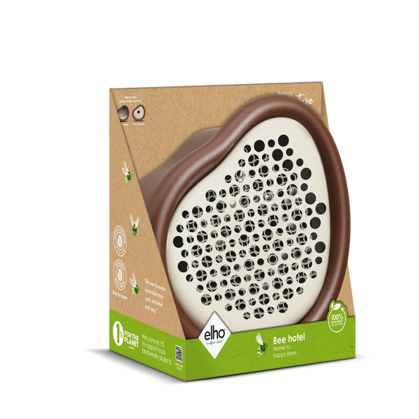 Organic bijenhotel kastanje bruin – insectenhotel voor solitaire bijen | Duurzaam gerecycled kunststof & weerbestendig