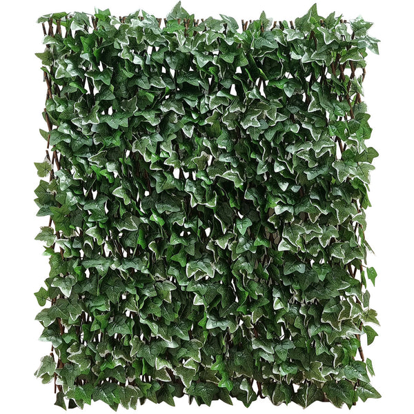 Balkonscherm wilgenlatwerk met textiele bladeren 132 x 55 cm | Videx