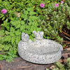 Wildlife World Fleckstone Vogelbad – Compact Beton Vogelbad met 2 Decoratieve Vogels (Ø 22 cm)