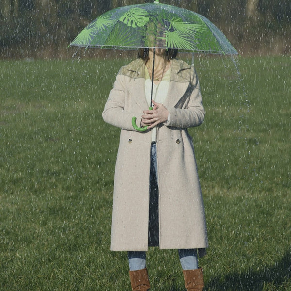 Regenschirm transparent Dschungelblätter