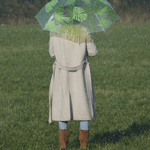 Regenschirm transparent Dschungelblätter