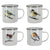 Emaille mok aquarel vogel Esschert Design – assortiment van 4 designs