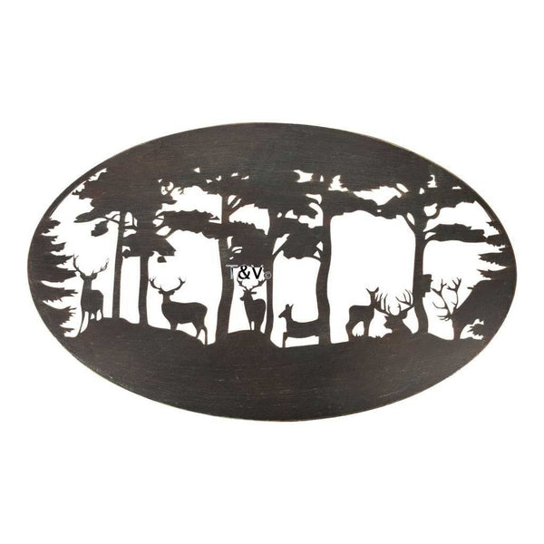 Wanddeko oval Hirsch