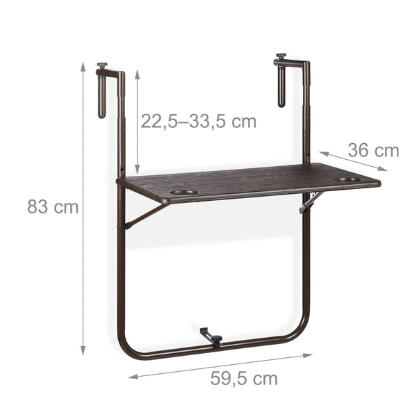 Balkontafel verstelbaar hout