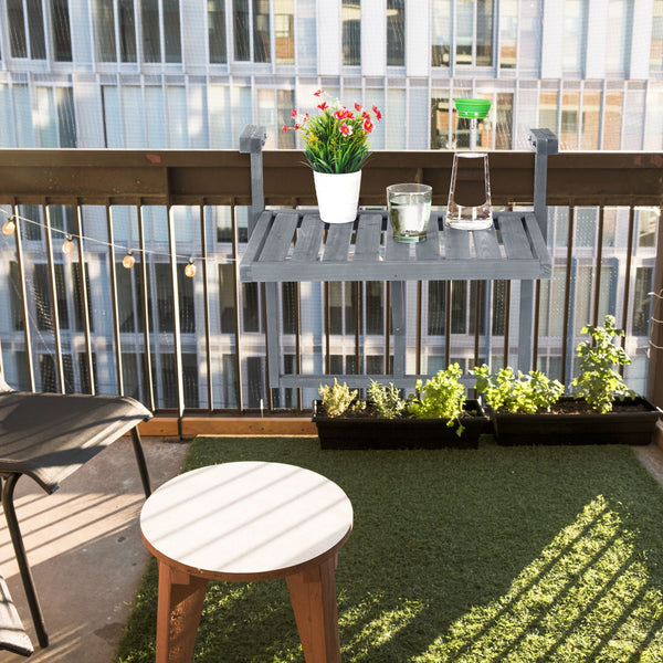 Grey folding table balcony