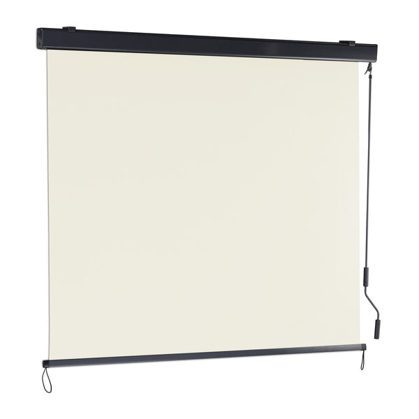 Beige verticaal zonnescherm met zwengel