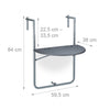 Gray hanging table balcony foldable